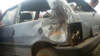 Condeúba: Carro fica destruído e cabo eleitoral ferido em acidente com fogos de artifício