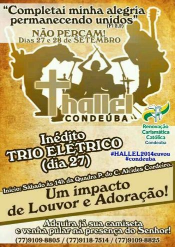Condeúba: Cidade terá evento de música católica, o Hallel