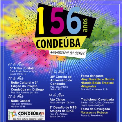 Condeúba: Secretaria de Cultura divulga calendário cultural de aniversário da cidade