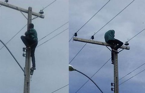 Guanambi: Homem tenta suicídio subindo em poste da rede elétrica, veja o video